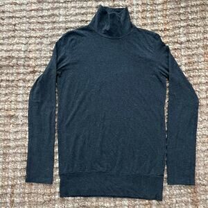 Hatch Maternity Mock Neck Long Sleeve Top M Charcoal Cotton Modal Stretch EUC